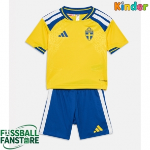 Schweden Replik Heimtrikot Kinder WM 2026 Kurzarm (+ Kurze Hosen)